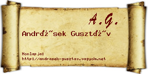 Andrásek Gusztáv névjegykártya