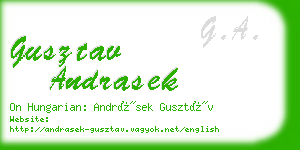 gusztav andrasek business card